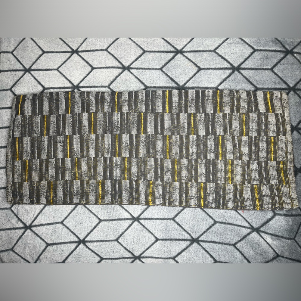 West Elm Modern Grey Yellow Geometric Sham Cover Throw Pillow Case 36”x14” DD